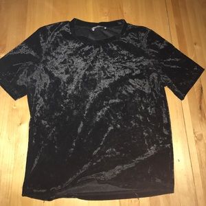 Black velvet crop top